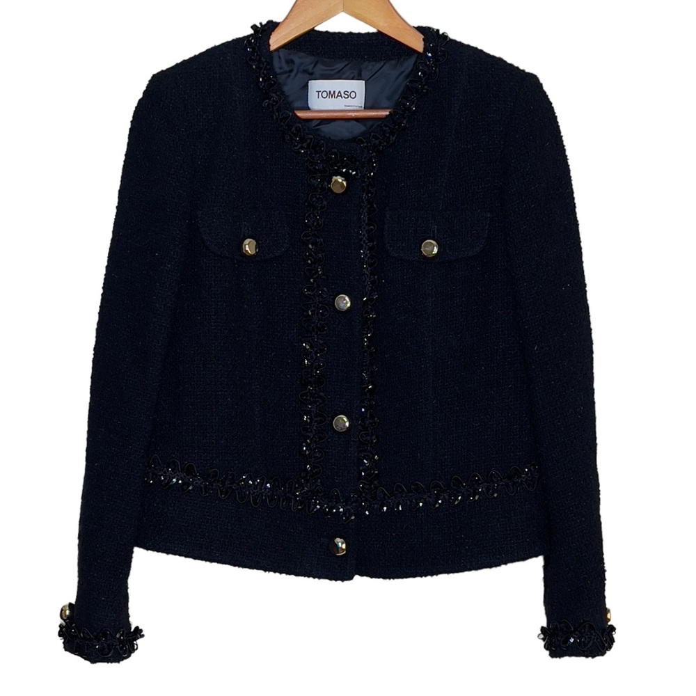 Tomaso Stefanelli Wool Blend Black Blazer
